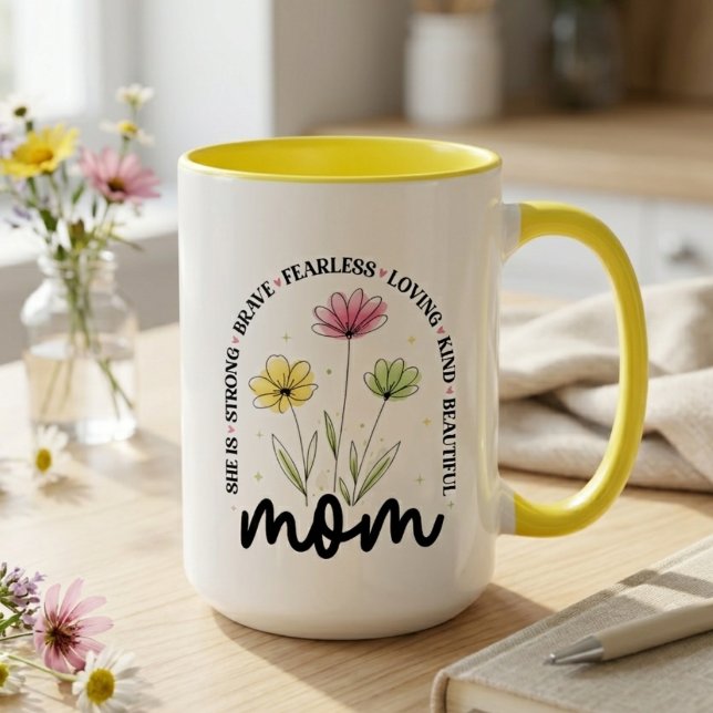 Mug Hommage floral à maman dans une prairie aimante (wildflower floral mom mug)