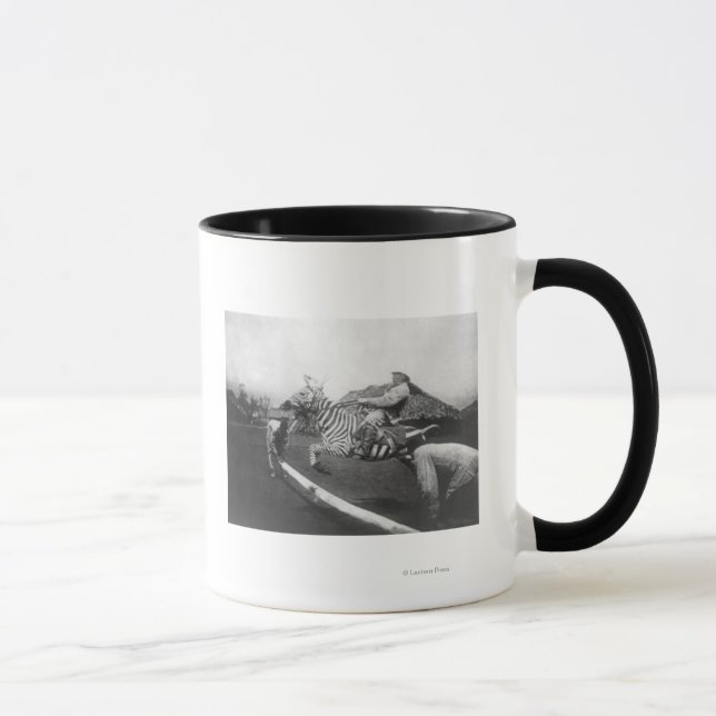 Mug Homme à cheval Zebra Saut de clôture Photographie (Droite)