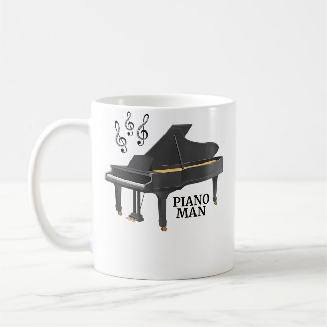 Mug Homme au piano à queue avec clé de sol (Gauche)