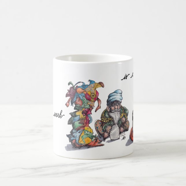 Mug Homme avec linge empilé haut avec fer et bougie (Centre)