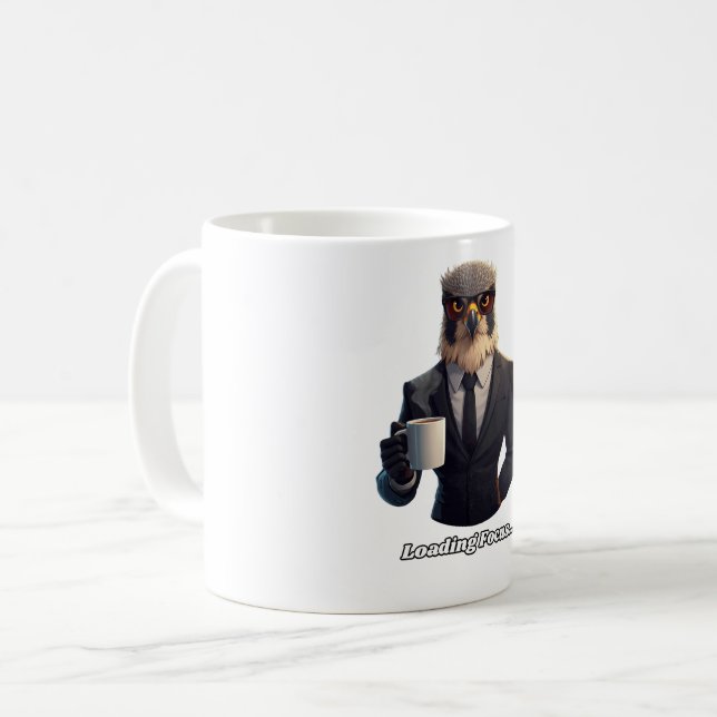 Mug Homme d'affaires Faucon Chargeant Café Focus (Devant gauche)