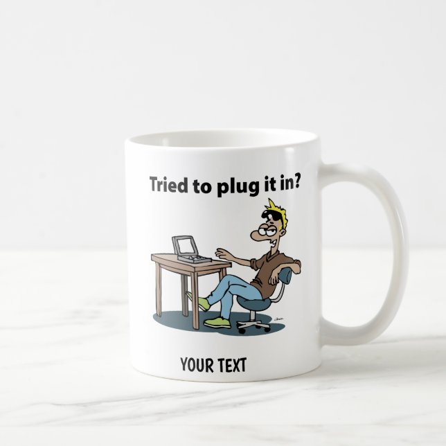 Mug Homme de dessin animé de soutien technique (Droite)