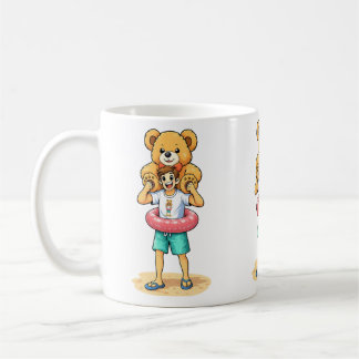 Mug Homme de dessin animé mignon avec un ours en peluc