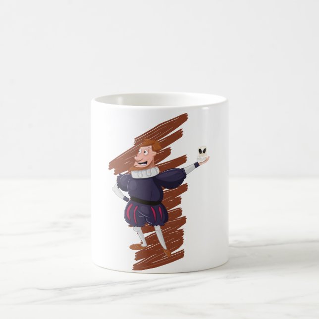 Mug Homme de dessin animé récitant une pièce de Shakes (Centre)