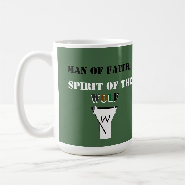 Mug Homme de foi... Esprit du loup CHEMISE (Gauche)