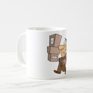 Mug Homme de livraison portant des colis et des paquet