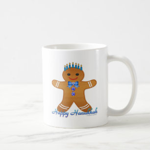 Mug Homme en pain d'épice de Hanukkah Judaica Menorah