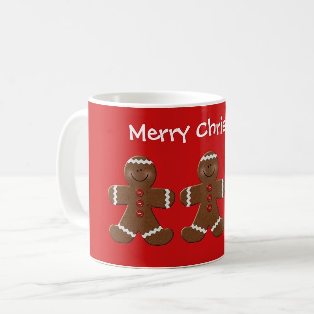Mug Homme en pain d'épices de Noël personnalisé (Devant gauche)