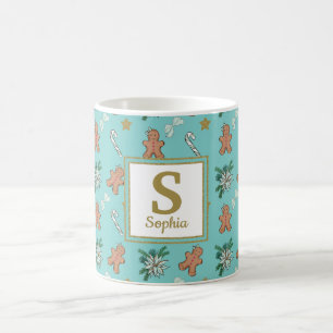 Mug Homme en pain d'épices, rubans et cannes à bonbon