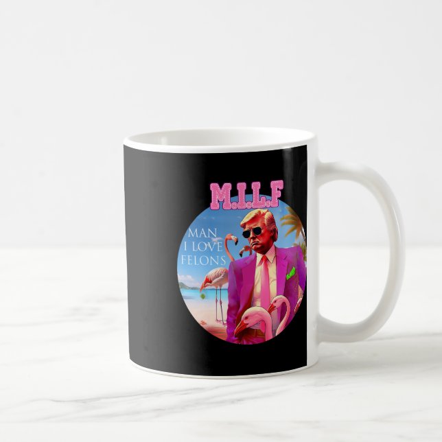 Mug Homme I Love Felons Funny Trump Flamant rose rose  (Droite)