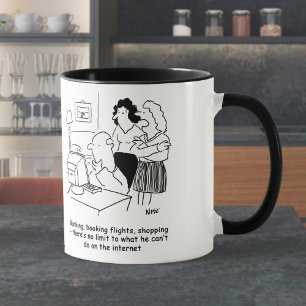 Mug Homme incompétent à l'ordinateur