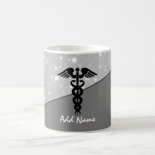 Mug Homme-infirmière Caduceus Médicale noir gris bla