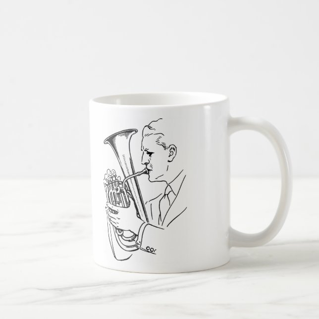 Mug Homme jouant l'instrument de musique d'euphonium (Droite)