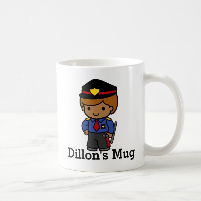 Mug Homme mignon de police avec bâton (Droite)