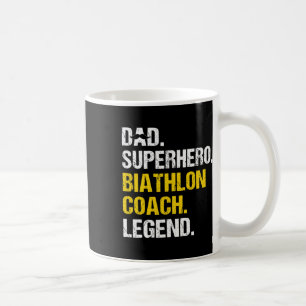 Mug Homme Papa Superhero Biathlon Entraîneur Funny Bia