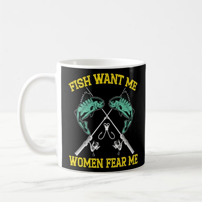 Mug Homme Poisson veut moi femmes peur moi Pêcheur Pêc (Gauche)