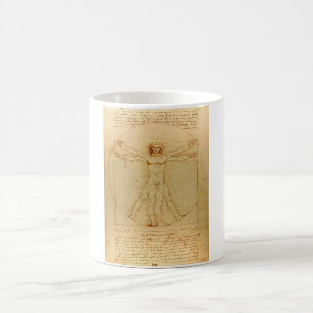 Mug Homme vitruvien par Leonardo Da Vinci (Centre)