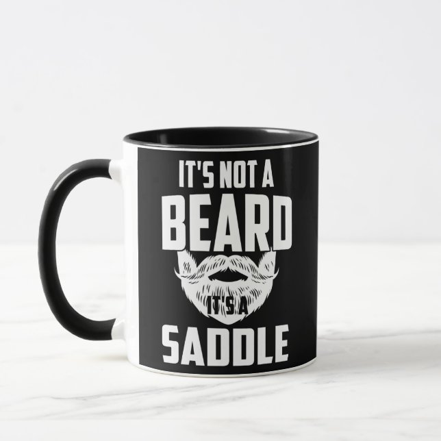 Mug Hommes Ce n'est pas une barbe C'est une selle Drôl (Gauche)