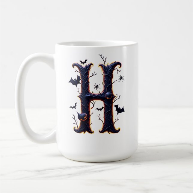 Mug Hommes de la lettre H effrayante (Gauche)