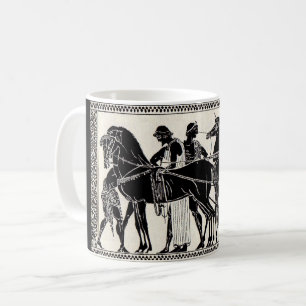 Mug hommes et chevaux romains antiques