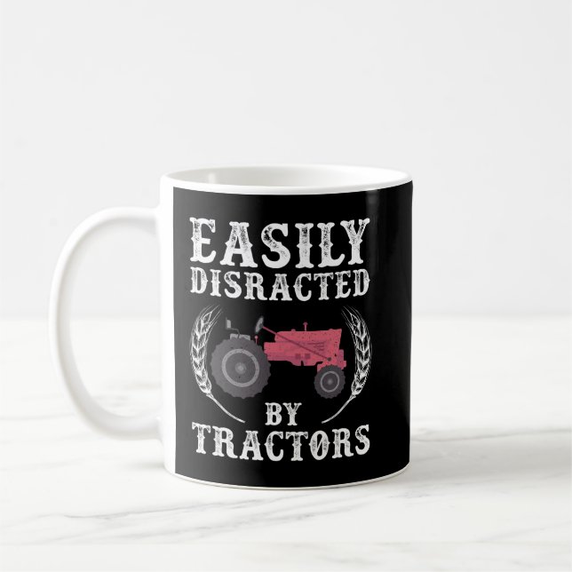 Mug Hommes facilement distrait par Tracteurs Farmer (Gauche)