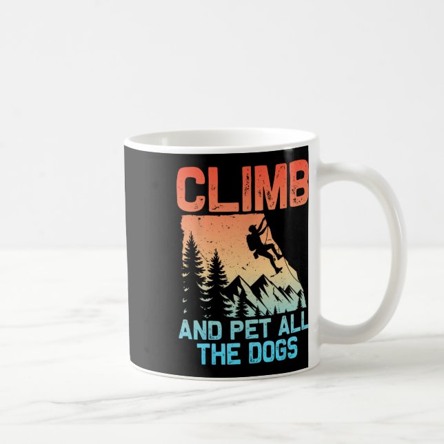 Mug Hommes Femmes Escalade Drôle Grimper Tout Chiens A (Droite)
