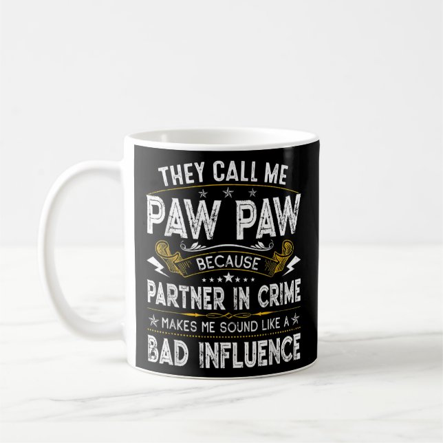 Mug Hommes On M'Appelle Paw Paw Papa Drôle Idée (Gauche)