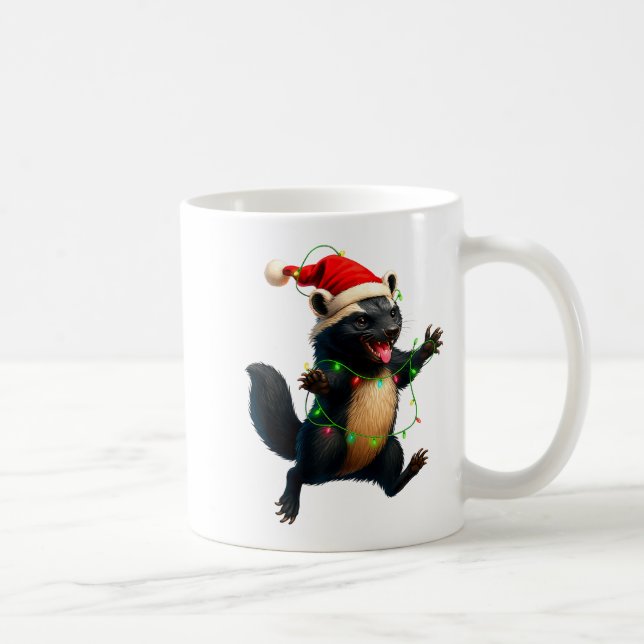 Mug Honey Badger Tree Xmas Lights Santa Honey Badger C (Droite)
