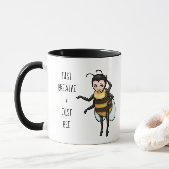 Mug Honey Bee Respire & Just Bee (Avec donut)