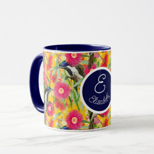 Mug Honeyeater personnalisable au visage bleu
