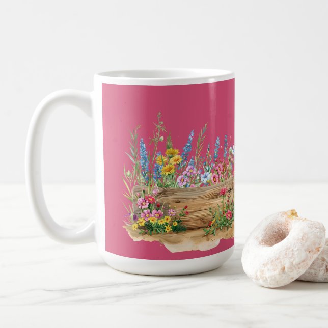 Mug Honeysuckle Rose Floral Fête des Mères (Avec donut)