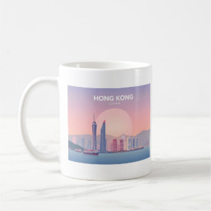 Mug Hong Kong China Pastel Design de voyage