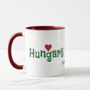 Mug Hongrie Love les taches de nom personnalisé