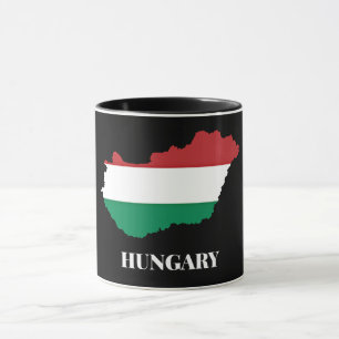 Mug Hongrie, silhouette et drapeau,