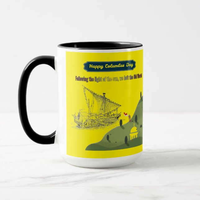 Mug Honneur à Christophe Colomb jaune (Gauche)