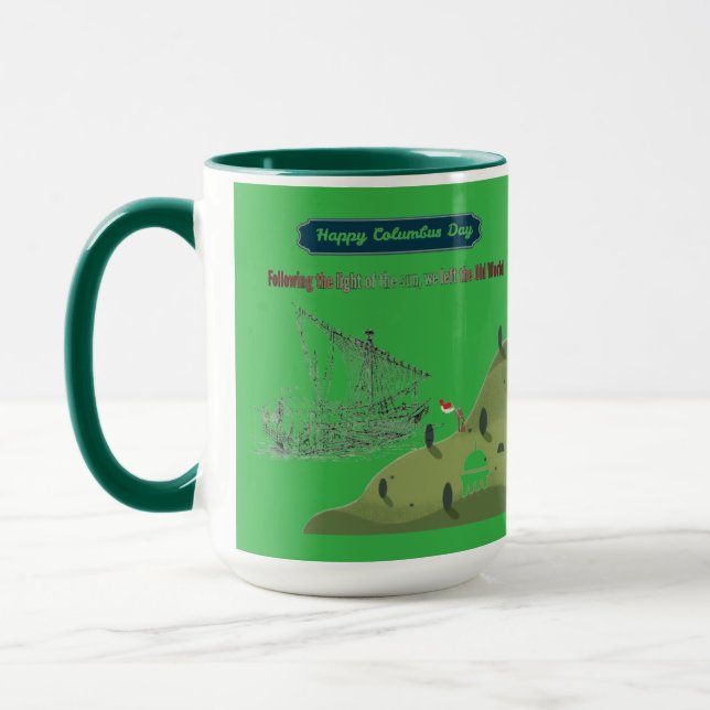 Mug Honneur à Colombus vert émeraude (Gauche)