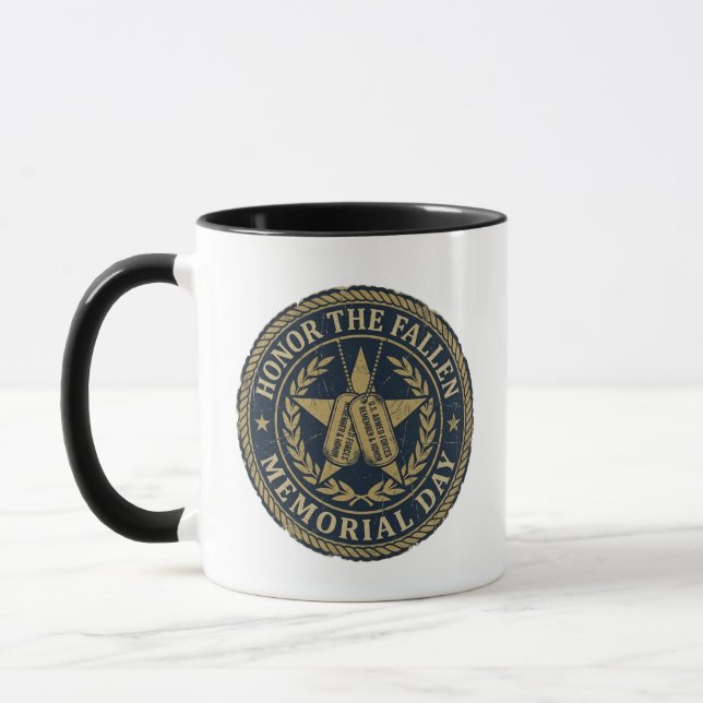 Mug Honor The Fallen Memorial Day Military Emblem  (Gauche)