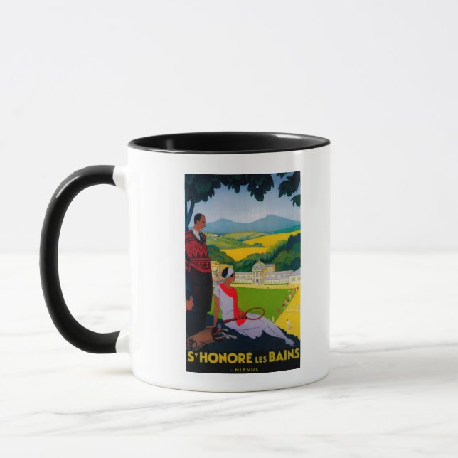 Mug Honore Les Bains Poster Vintage Europe (Gauche)