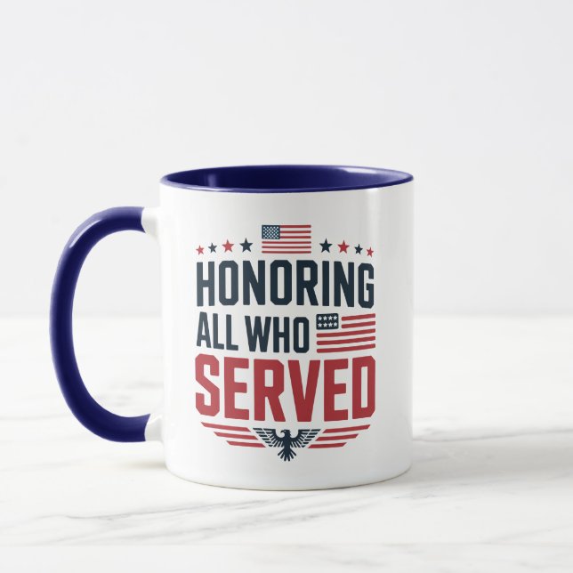 Mug Honoring All Who Served | Veterans Day Thank You (Gauche)