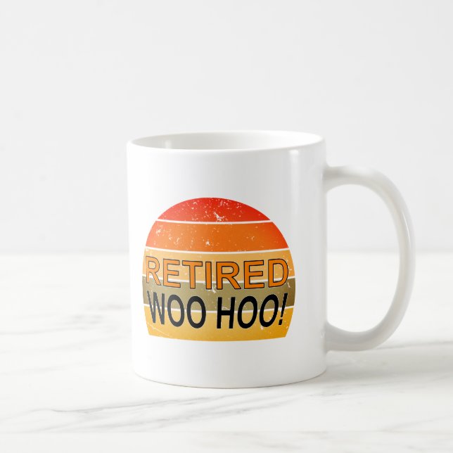 Mug Hoo Woo Retraité Avec Coucher De Soleil Vintage (Droite)