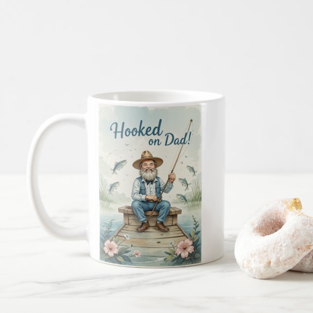 Mug Hook sur papa Fête des pères de pêche drôle (Avec donut)