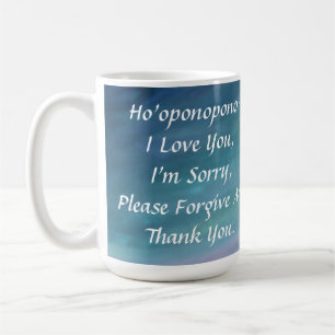 Mug Ho'oponopono I Love You Blue Mandala Green Prayer