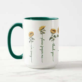 Mug Ho'oponopono Sunflowers Mug, 15 oz