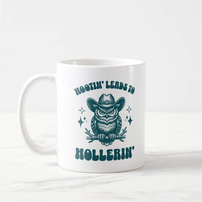 Mug Hootin' Mène À Hollerin' Funny Western Cowboy (Gauche)