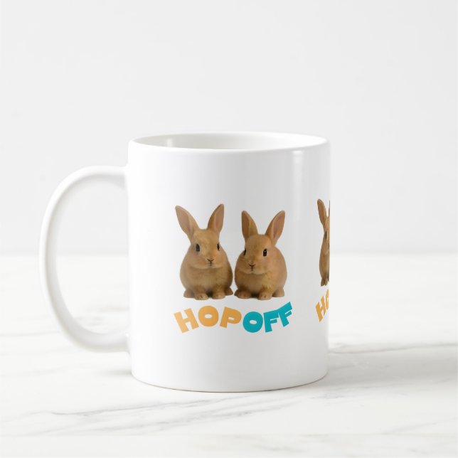 Mug Hop Off Bunny – Cute & Sassy Rabbit  (Gauche)