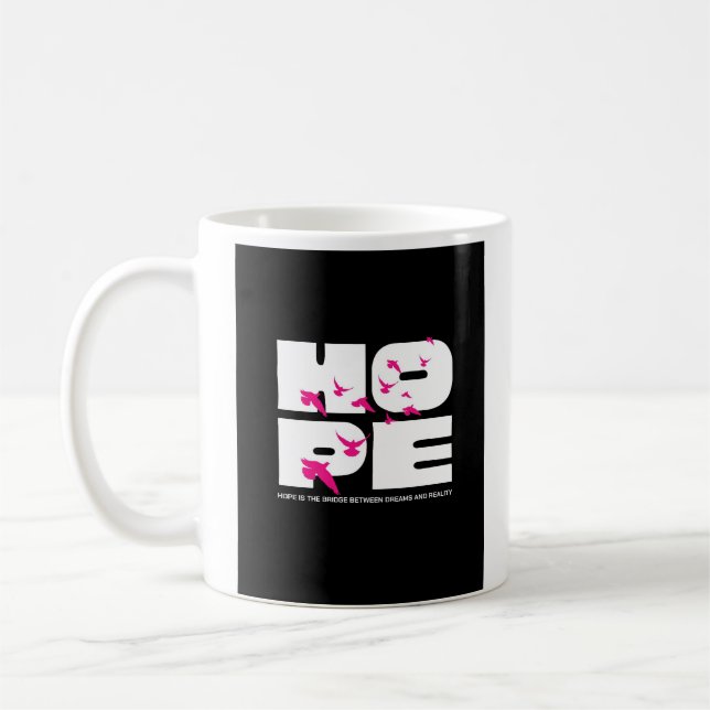 Mug Hope & birds – typographie bold (Gauche)