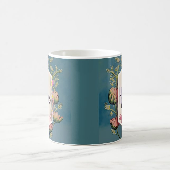 Mug Hope Blooms - Typographie Florale Élégante  (Centre)