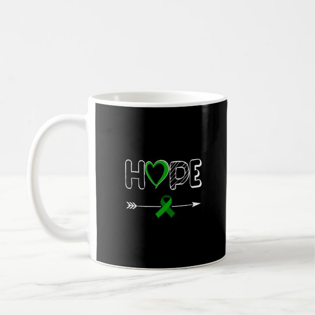 Mug Hope Green Ribbon Maladie du rein Cadeau de sensib (Gauche)