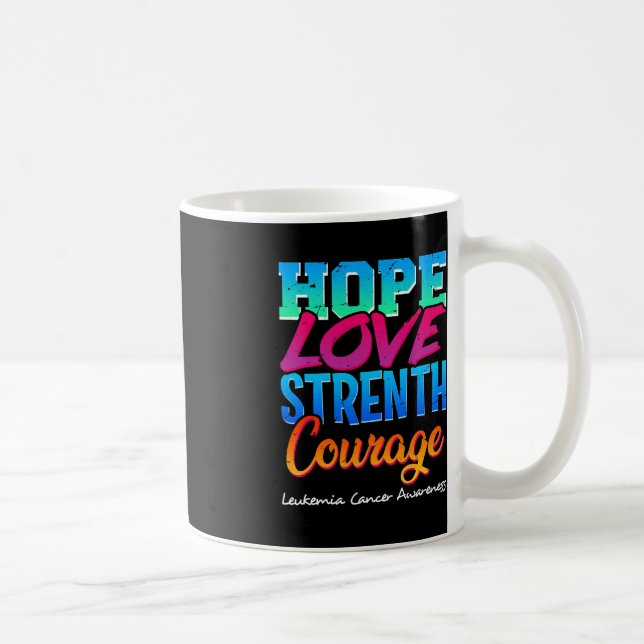 Mug Hope Love Force Courage - Leucémie Cancer Aware (Droite)