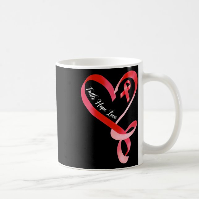 Mug Hope Love Red Ribbon Heart Disease Awareness 1 (Droite)
